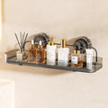 Suction Cup Shower Caddy, Wall Mounted No Drilling Bathroom Shower Organizers Storage Rack, Removable Shelves for Inside the Shower, Black