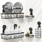 JOTPE Shower Caddy Suction Cup, No Drill Shower Shelves for Bath, 2 Pack
