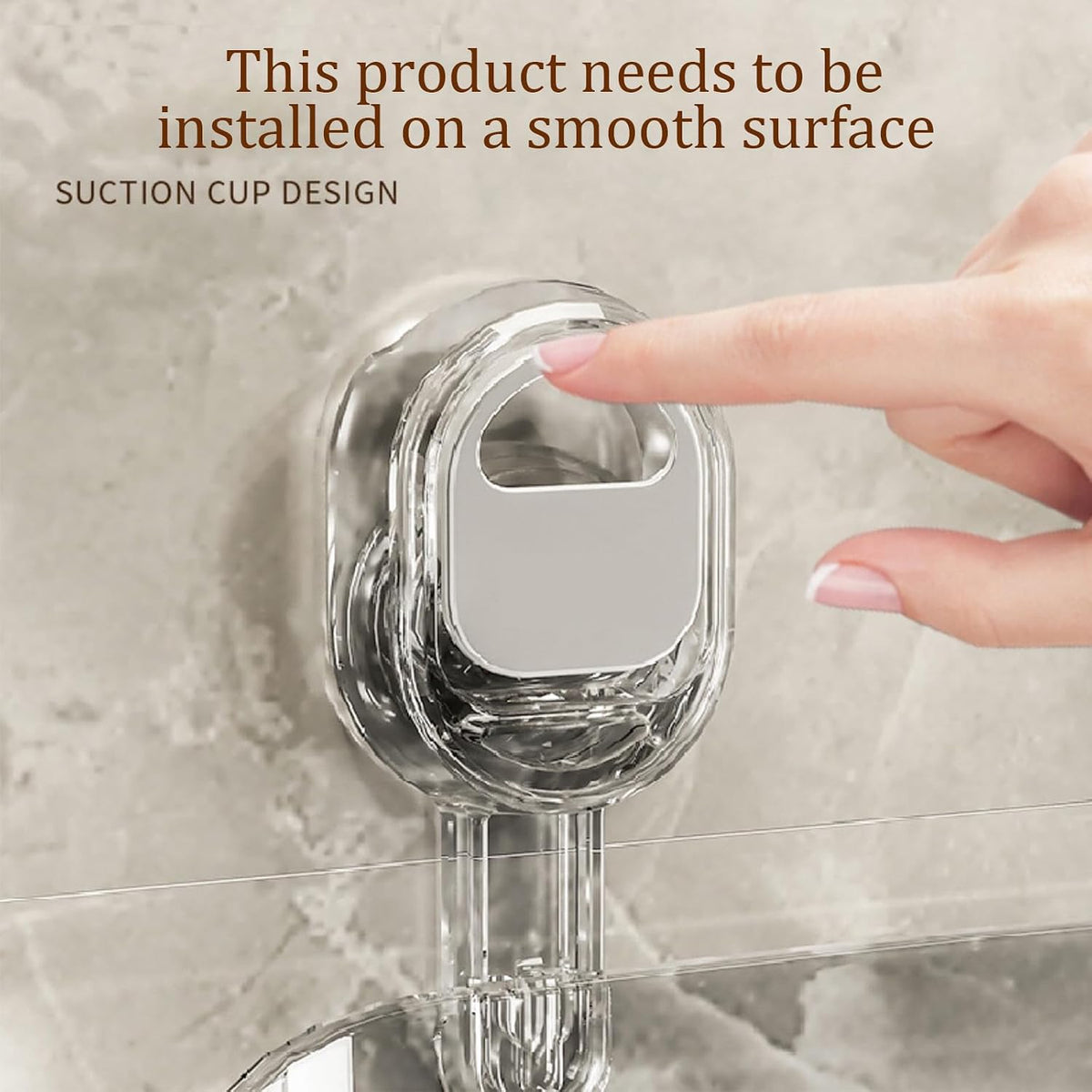 Suction Shower Caddy No Drill, Heavy Duty Bathroom Wall Shelf with Drain