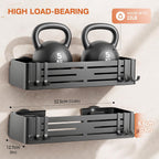 Lekesky Suction Cup Shower Caddy, No Drill Shower Shelf, Aluminum Rust Proof Bathroom Shower Organizer with 12 Hooks (2-Pack, Gunmetal Gray)