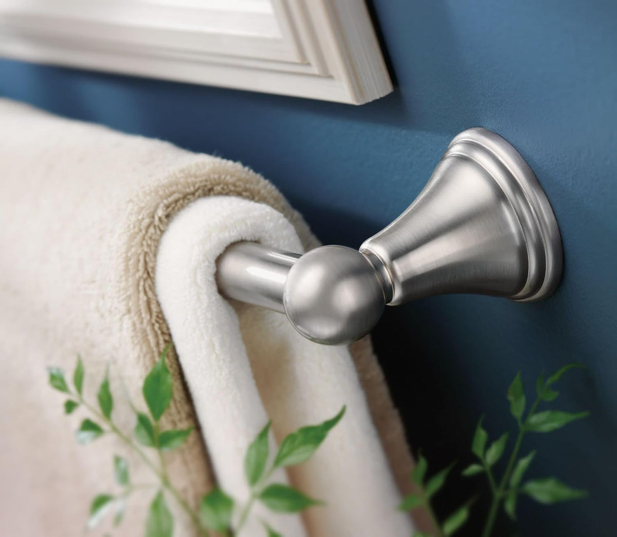 Moen Preston Brushed Nickel 24-Inch Single Wall Mounted Bathroom Towel Bar, DN8424BN