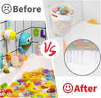 Austion Quick-Fetch Way Mesh Bath Toy Holder, Wide Opening and Large Capacity Bath tub Toy Storage for Easy Access to Toys, Space-Saving Wall-Mounted Bath Toy Organizer, Quick Dry Bathtub Toy Holder