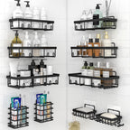 Liuoud 5 Pack Shower Caddy for Inside Shower, Gold Bathroom Storage Decor