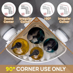 LEVERLOC Corner Shower Caddy Suction Cup, Shower Basket Suction Bathroom