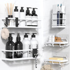 YASONIC Shower Caddy Adhesive, Rustproof Shower Organizer, Large Capacity Shower Shelves for Inside Shower, No Drilling Bathroom Organizers and Storage for Home Decor （2 Pack Black）