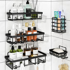 Liuoud 5 Pack Shower Caddy for Inside Shower, Gold Bathroom Storage Decor