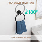 USHOWER 4PCS Matte Black Bathroom Accessories Set, 24-Inch Towel Bar Set