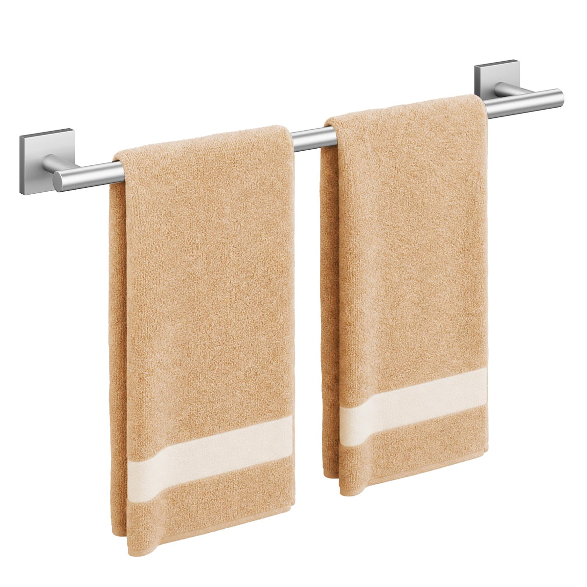 USHOWER Brushed Nickel Towel Bar, 24 Inch Towel Racks for Bathroom