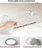 Suction Cup Shower Caddy, No-Drill Removal Shower Shelf Bathroom Organizer Storage Heavy Duty Shelf Basket for Bath (Grey)