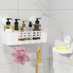 Lifewit Suction Cup Shower Caddy + Soap Dish, 26 cm/10"(L), Set of 2