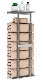 STWWO Towel Racks for Bathroom, Bathroom Towel Storage Wall Mounted 30 inch with Shelf Can Holds 6 Large Towels, Wall Towel Rack for Rolled Towels, Black