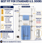 CANYAVE Over The Door Towel Rack, Over Door Towel Rack for Bathroom Door, Triple Towel Storage Holder with Hooks (Silver)