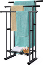 Kayfia 40'' Freestanding 3 Tier Alloy Steel Towel Rack with Storage Basket