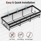 WOWBOX 2 Pack Adhesive Shower Caddies, No Drill Bathroom Shelves, Large