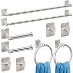 KLJKPA 10-Piece Bathroom Accessories Set, 24 inch Towel Bar