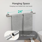 USHOWER Brushed Nickel Towel Bar, 24-Inch Towel Racks for Bathroom