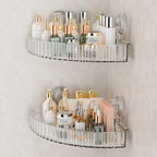 Shower Caddy Suction Cup Bathroom Shower Organizer for Bathroom Storage & Home Decor & Kitchen No Drilling Large Capacity Removable and Reusable Shower Shelves for Inside Shower. (clear, square)