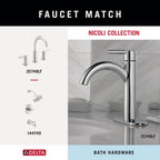 Delta 4-Piece Polished Chrome Bathroom Set Towel Rack, Ring, Toilet Paper Holder, Hook | Nicoli Bath Accessories