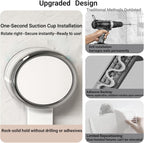 Suction Cup Shower Caddy, No-Drill Removal Shower Shelf Bathroom Organizer Storage Heavy Duty Shelf Basket for Bath (Grey)
