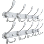 Dseap Coat Rack Wall Mounted - 5 Tri Hooks, Heavy Duty, Stainless Steel, Metal Coat Hook Rail for Coat Hat Towel Purse Robes Mudroom Bathroom Entryway (Black, 2 Packs)