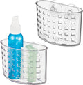 iDesign Suction Cup Shower Caddy Basket, Set of 2, Clear