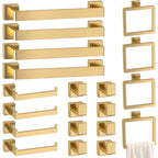 5-Pieces Matte Black Bathroom Accessories Set, 16 Inch Bath Towel Bar Set