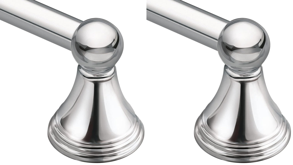 Moen Preston Brushed Nickel 24-Inch Single Wall Mounted Bathroom Towel Bar, DN8424BN