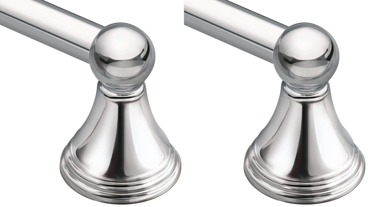 Moen Preston Brushed Nickel 24-Inch Single Wall Mounted Bathroom Towel Bar, DN8424BN
