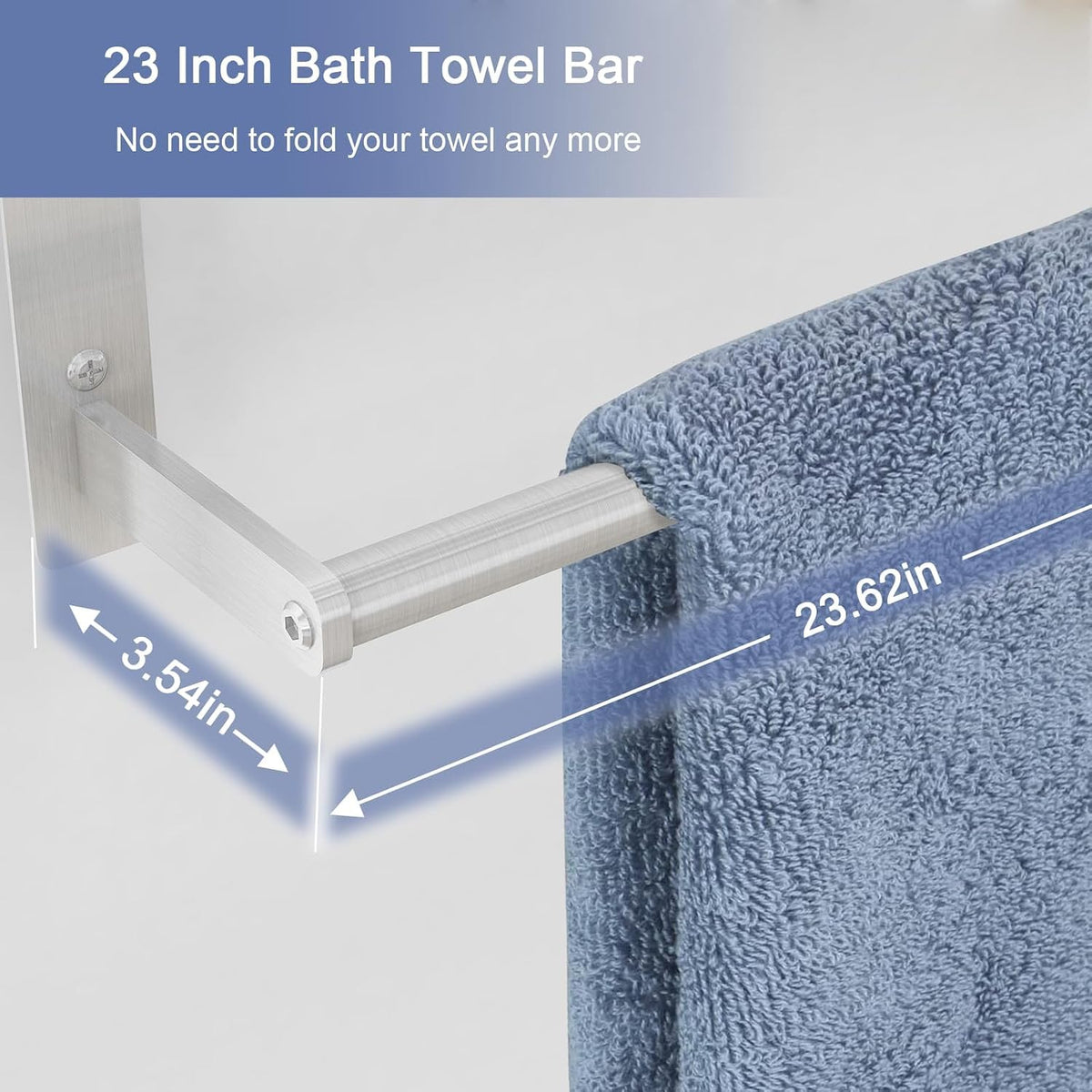 Bethom Bathroom Towel Rack with Bars, 24 Inch Towel Shelf, Brushed Nickel