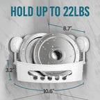 TAILI Corner Shower Caddy with Suction Cups, Wall Mounted Organizer Plastic Rack for Small Bathrooms, Kitchen, Removable Drill-Free Heavy Duty Shelf Basket, White