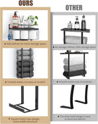Aetyord Towel Racks for Bathroom 31inch Wall Mounted Towel Rack,Floating Shelf with Wood Plank,Towel Storage for Bathroom can Holds 6 Large Rolled Towels,All Black