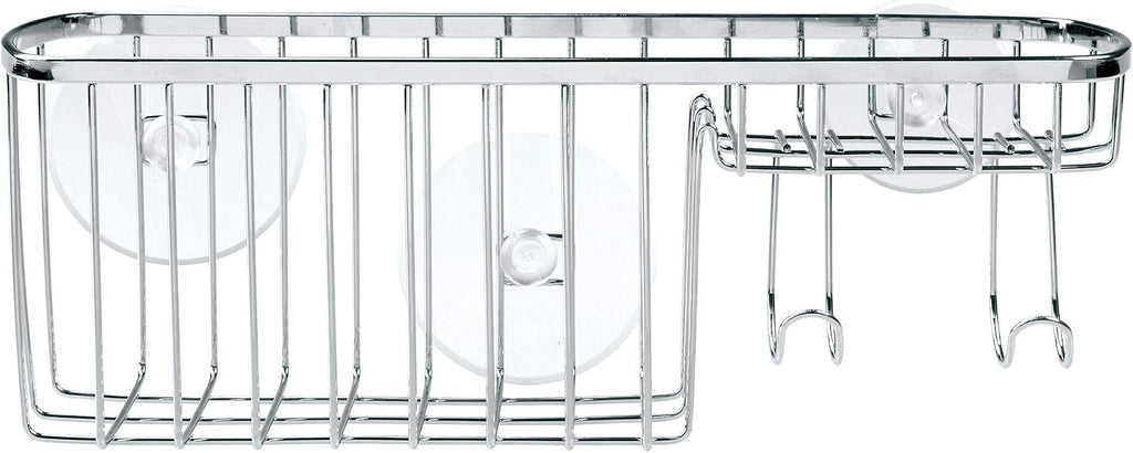 iDesign Gia Polished Stainless Steel Suction Combo Organizer Basket