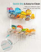 Bath Toy Storage Organizer 2 Pack, Bath Toy Holder with Drain Holes