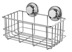 SANNO Suction Cup Shower Caddy Adhesive Deep Bathroom Basket Bath Organizer Kitchen Storage Basket for Gel Holder Bathroom Storage Shampoo, Conditioner,Stainless Steel
