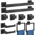 Gypie Bathroom Hardware Accessories Set, 5-Piece 16In Black Wall Mounted