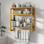 Galood Over The Toilet Storage Bathroom Shelves Wall Mounted 3 Tier Black
