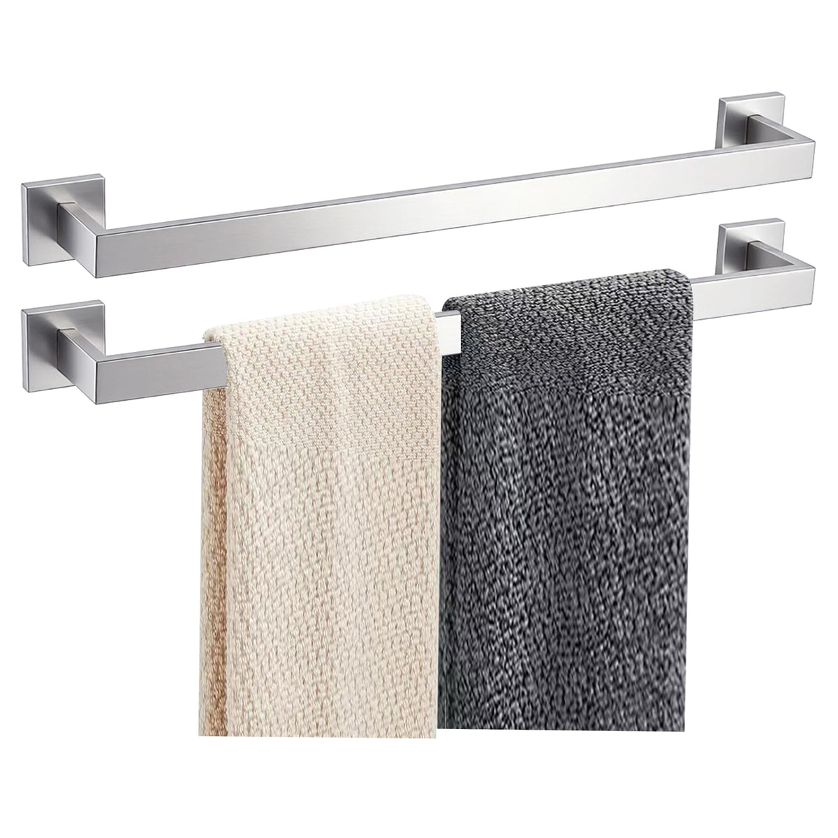 JOPOFI Towel Bar - 23.6 Inch Bathroom Towel Holder - Matte Black