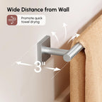 USHOWER Brushed Nickel Towel Bar, 24 Inch Towel Racks for Bathroom