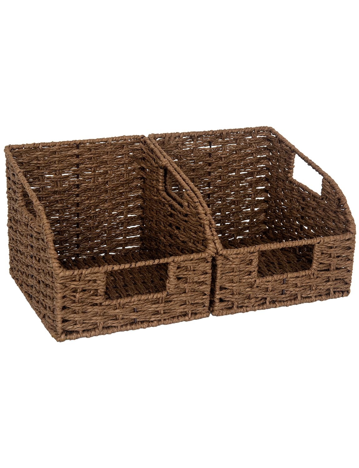 StorageWorks Wicker Baskets for Organizing,Brown Baskets for Storage,2-Pack