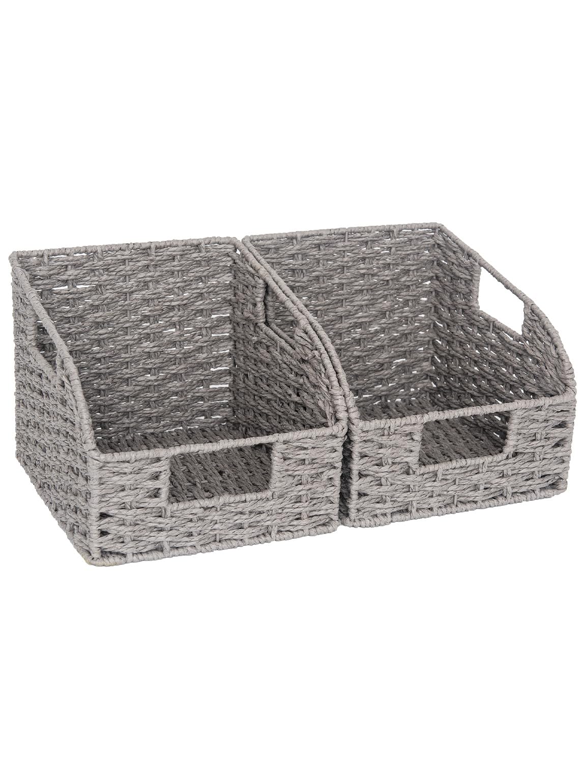 StorageWorks Wicker Baskets for Organizing,Brown Baskets for Storage,2-Pack