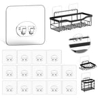 9-Pack Shower Caddy Adhesive Replacement, Transparent Adhesive Hooks Stickers, Strong Hook Strip for Shower Caddy Basket Shelf, Soap Holder, Bathroom Storage Corner Shelves, Kitchen Racks