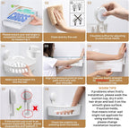 LEVERLOC Corner Shower Caddy Suction Cup, Shower Basket Suction Bathroom