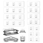 9-Pack Shower Caddy Adhesive Replacement, Transparent Adhesive Hooks Stickers, Strong Hook Strip for Shower Caddy Basket Shelf, Soap Holder, Bathroom Storage Corner Shelves, Kitchen Racks