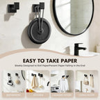 5-Pieces Matte Black Bathroom Accessories Set, 16 Inch Bath Towel Bar Set