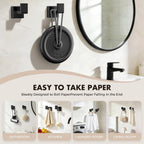 5-Pieces Matte Black Bathroom Accessories Set, 16 Inch Bath Towel Bar Set