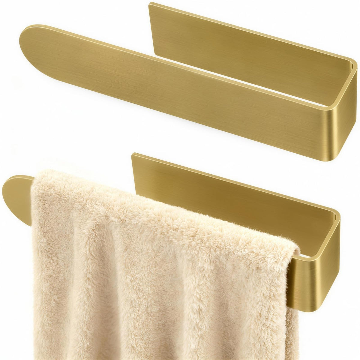 Bethom Hand Towel Holder, 8 Inch Self Adhesive Towel Racks Black, 2 Pack