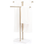 Free Standing Towel Rack - Brushed Nickel Finish with Marble Base