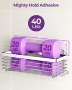 Shower Caddy Adhesive 3 Pack Stainless Steel Storage Organizers-Silver