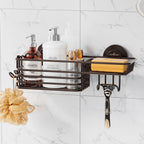 LEVERLOC Shower Caddy Suction Cup, 2 Pack Suction Shower Shelf With Hooks