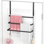FLE Over The Door Towel Rack, Door Towel Bar, Black